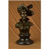 Image 1 : Signed Original Large Sexy Female Bust Bronze Sculpture Marble Base Statue Decor