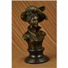 Image 2 : Signed Original Large Sexy Female Bust Bronze Sculpture Marble Base Statue Decor