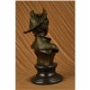 Image 3 : Signed Original Large Sexy Female Bust Bronze Sculpture Marble Base Statue Decor