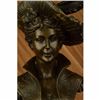 Image 5 : Signed Original Large Sexy Female Bust Bronze Sculpture Marble Base Statue Decor
