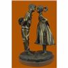Image 1 : Signed Original Childhood Crush On Heart Shape Marble Base Bronze Statue Large