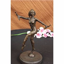 Signed Chiparus Romanian Artist Clown Dancer Bronze Sculpture