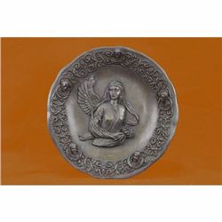 Bronze Sculpture Guardian Angel Bas Relief Protector Religious Belief Statue Art