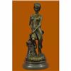 Image 1 : Signed Original Milo Gorgeous Woman Female Bronze Sculpture Next to Tree Statue