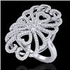 Image 1 : 2.25 CTW Micro Pave VS/SI Diamond Designer Inspired Ring 18K White Gold - REF-191K3R - 20887