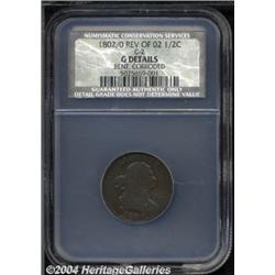 1802/0 1/2 C Reverse of 1802 Good 4 Details, Bent, Corroded, NCS.