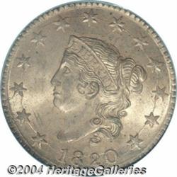 1820 1C Large Date MS64 Red PCGS.