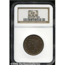 1841 1C MS64 Brown NGC.