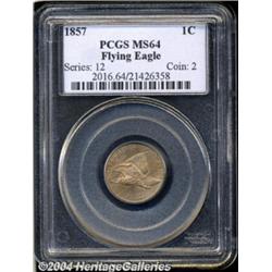 1857 1C MS64 PCGS.