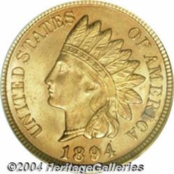 1894 1C Doubled Date MS65 Red PCGS.