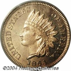 1864 1C Bronze PR64 Cameo PCGS.