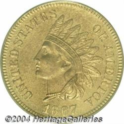 1867 1C PR66 Cameo PCGS.