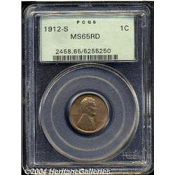 1912-S 1C MS65 Red PCGS.