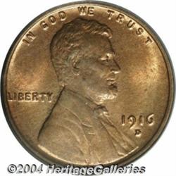 1916-D 1C MS65 Red PCGS.