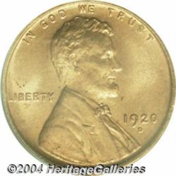 1920-D 1C MS65 Red PCGS.