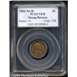 1922 No D 1C Strong Reverse VF35 PCGS.