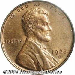 1928-S 1C MS65 Red PCGS.