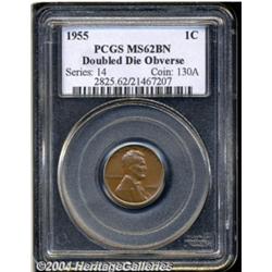 1955/55 1C Doubled Die Obverse MS62 Brown PCGS.