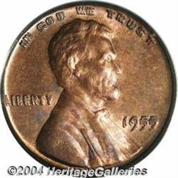 1955/55 1C Doubled Die MS64 Red and Brown PCGS.