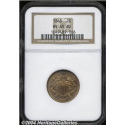 1865 2C MS65 Red NGC.