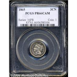 1865 3CN PR66 Cameo PCGS.