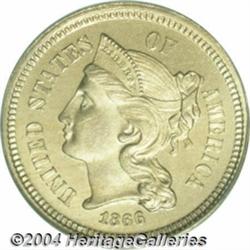 1866 3CN PR66 Cameo PCGS.