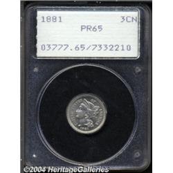 1881 3CN PR65 PCGS.