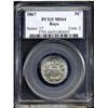 Image 1 : 1867 5C Rays MS64 PCGS.