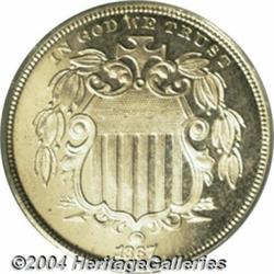 1867 5C No Rays PR65 Cameo PCGS.