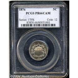 1876 5C PR66 Cameo PCGS.