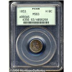 1853 H10C Arrows MS63 PCGS.