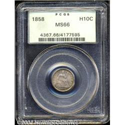 1858 H10C MS66 PCGS.