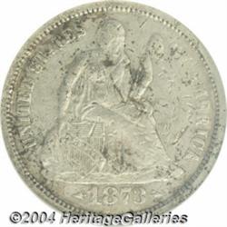 1873-CC 10C Arrows--Damaged, Corroded--ANACS. AU Details, Net VF20.