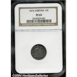 1874 10C Arrows PR65 NGC.