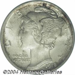 1918-S 10C MS65 Full Bands PCGS.