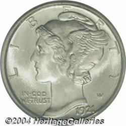 1921-D 10C MS66 Full Bands PCGS.