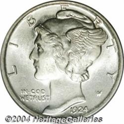 1924-S 10C MS64 Full Bands PCGS.