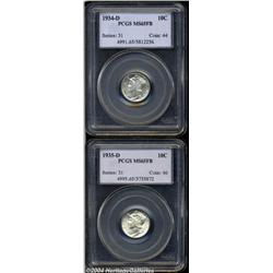 1934-D 10C MS65 Full Bands PCGS,
