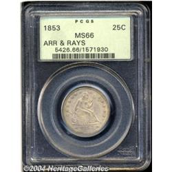 1853 25C Arrows and Rays MS66 PCGS.