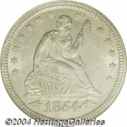 1854 25C Arrows MS65 NGC.