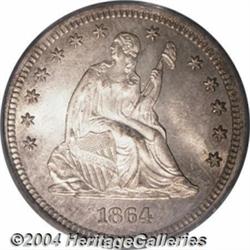 1864 25C MS65 PCGS.