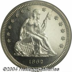 1862 25C PR67 Cameo NGC.