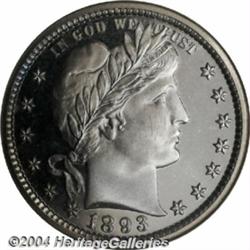 1893 25C PR68 Cameo NGC.