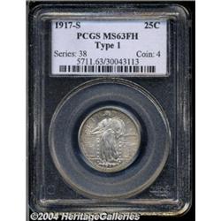 1917-S 25C Type One MS63 Full Head PCGS.