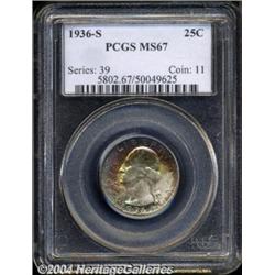 1936-S 25C MS67 PCGS.