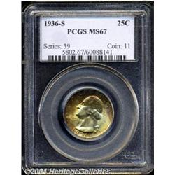 1936-S 25C MS67 PCGS.