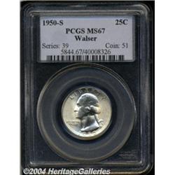 1950-S 25C MS67 PCGS.