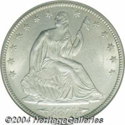 1874 50C Arrows MS64 NGC.