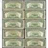 Image 2 : Lot of (10) 1953 $5 Silver Certificate Notes