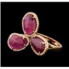 Image 2 : 14K Rose Gold 7.97ctw Ruby and Diamond Ring